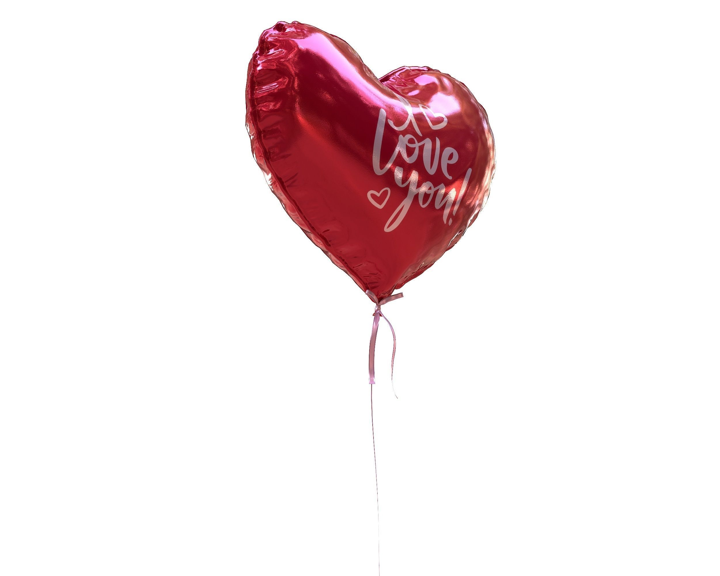 Heart Valentine Balloon  Low-poly 3D model_5
