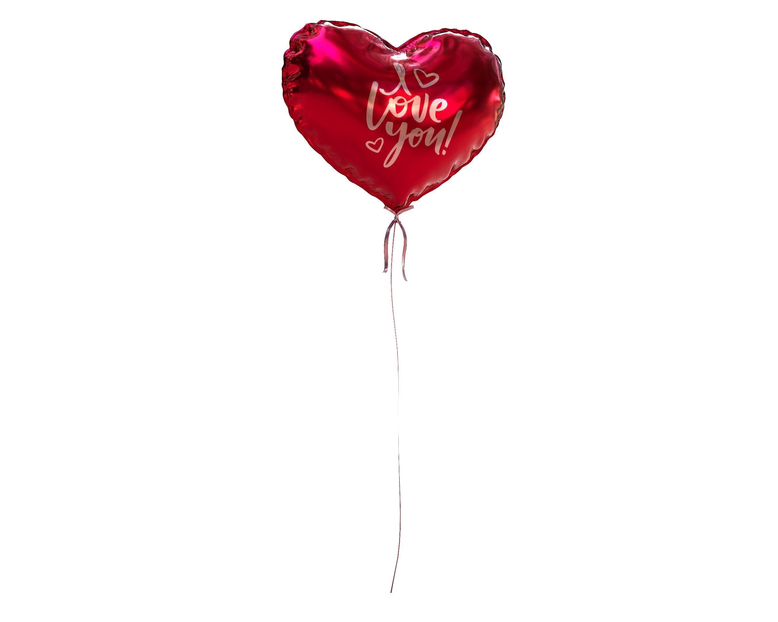 Heart Valentine Balloon  Low-poly 3D model_2
