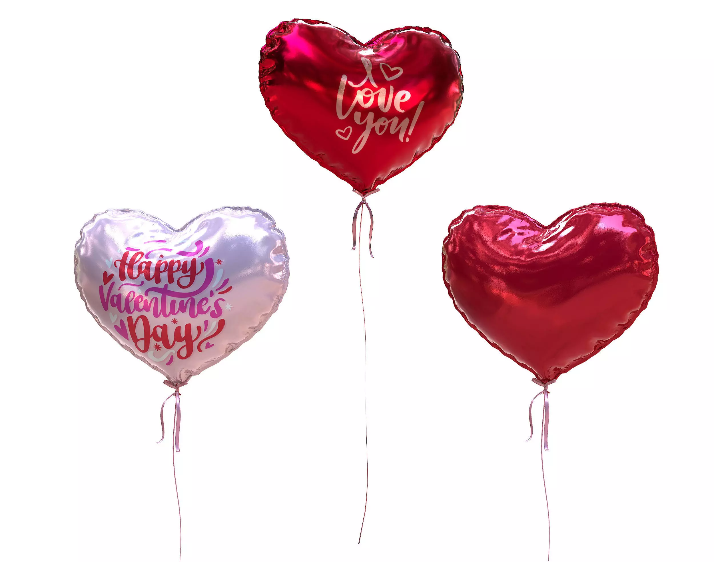 Heart Valentine Balloon  Low-poly 3D model_0