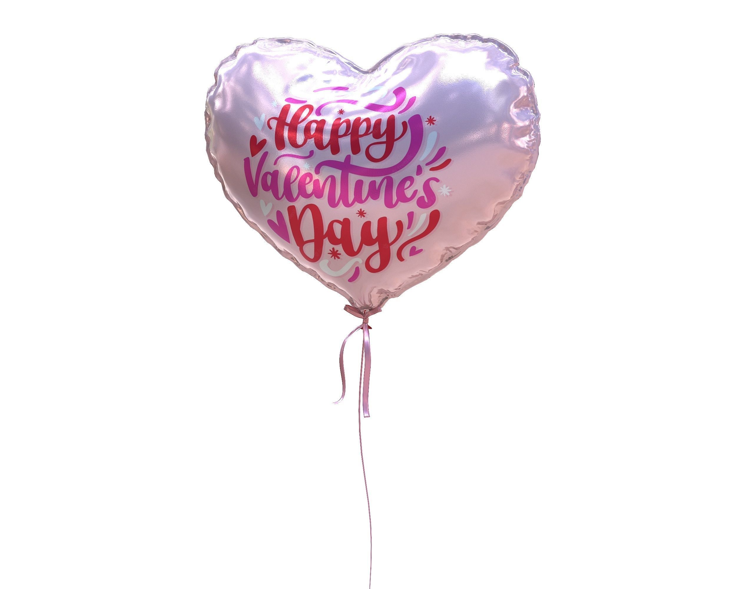 Heart Valentine Balloon  Low-poly 3D model_1
