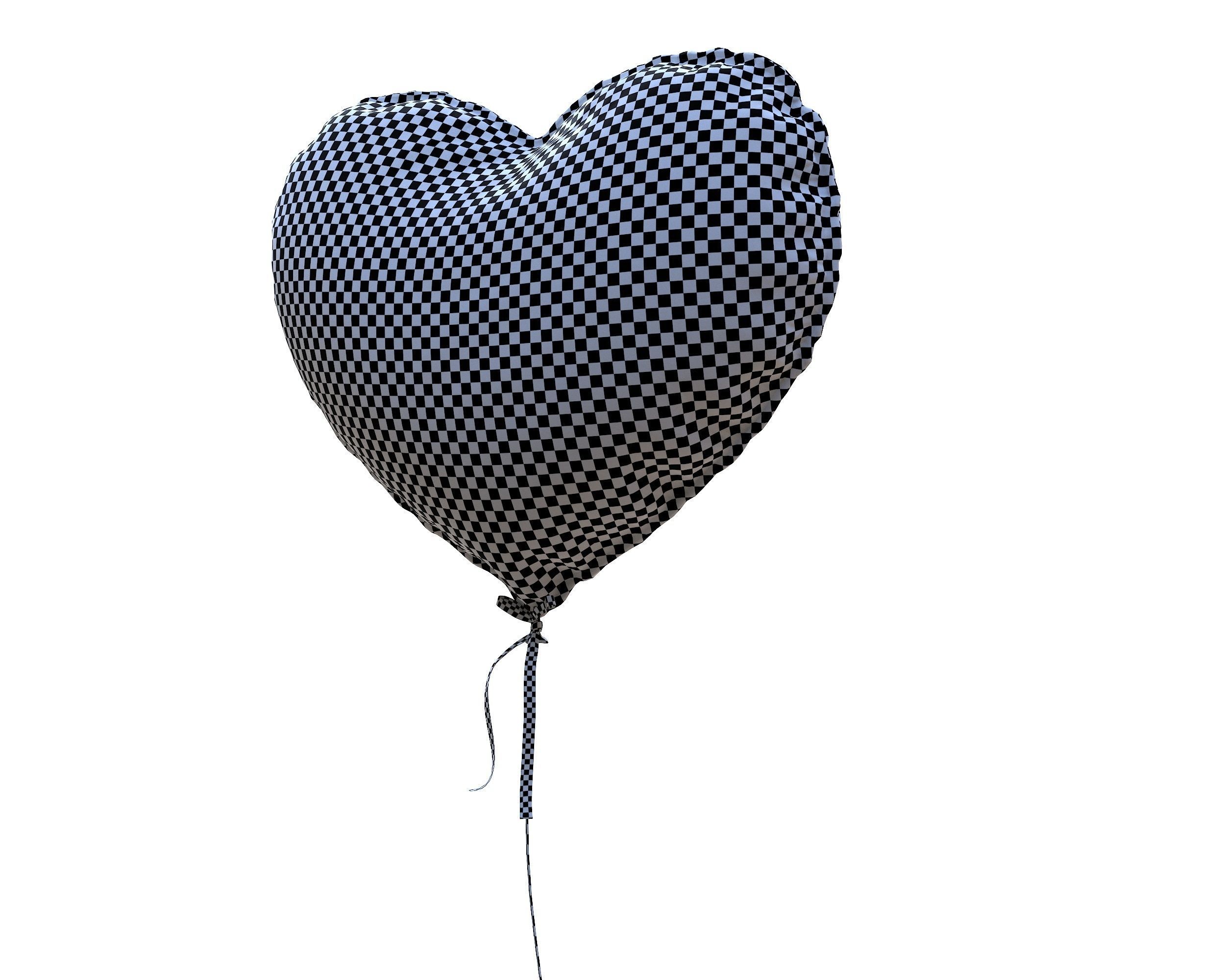 Heart Valentine Balloon  Low-poly 3D model_12