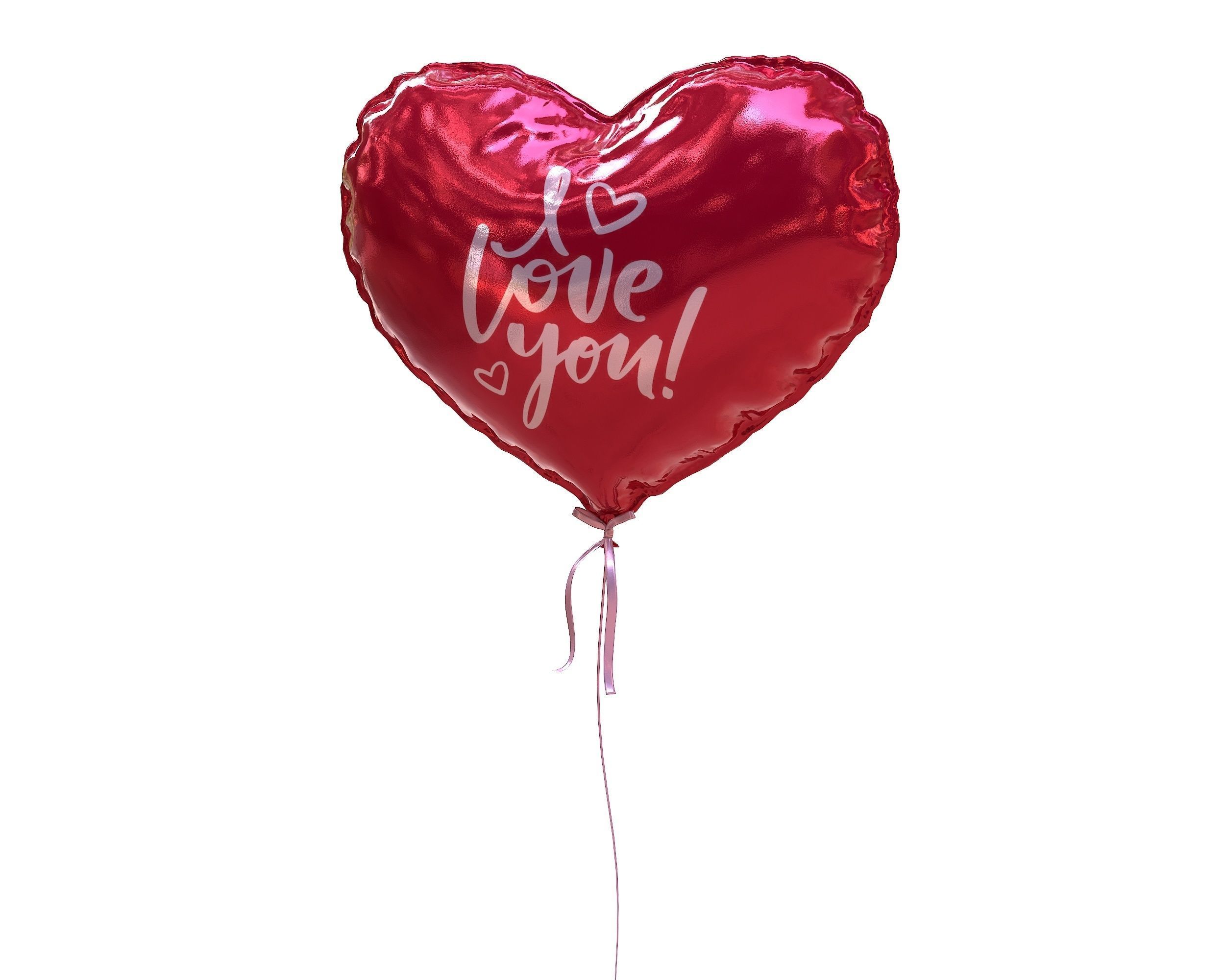 Heart Valentine Balloon  Low-poly 3D model_3
