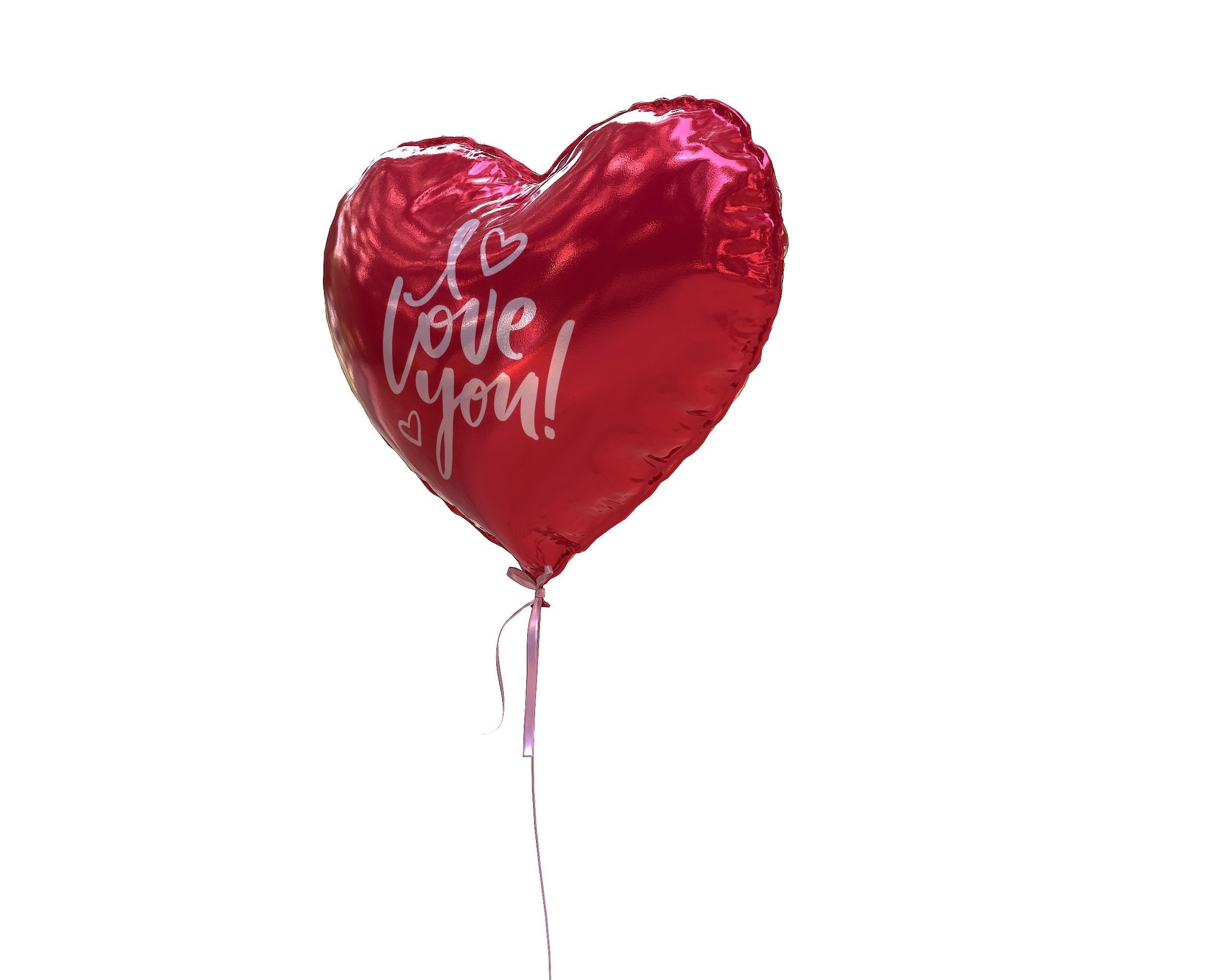 Heart Valentine Balloon  Low-poly 3D model_8