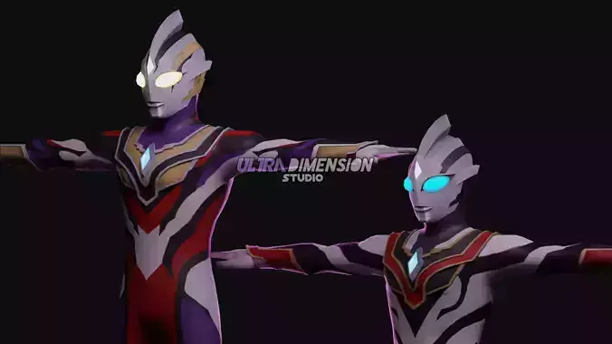Ultraman Trigger Truth and Evil Trigger - 3D Model 3D model