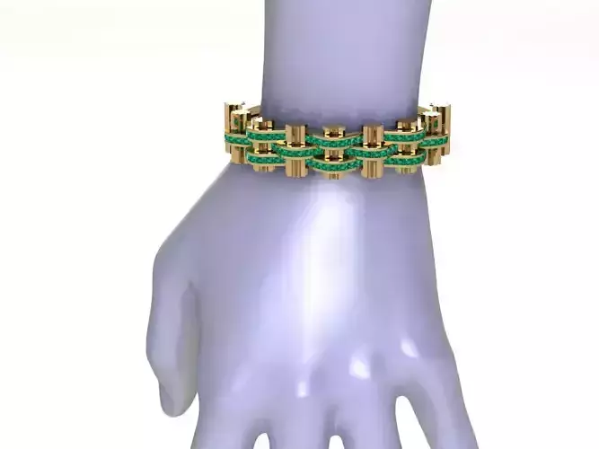 brazalete emerald ring gold