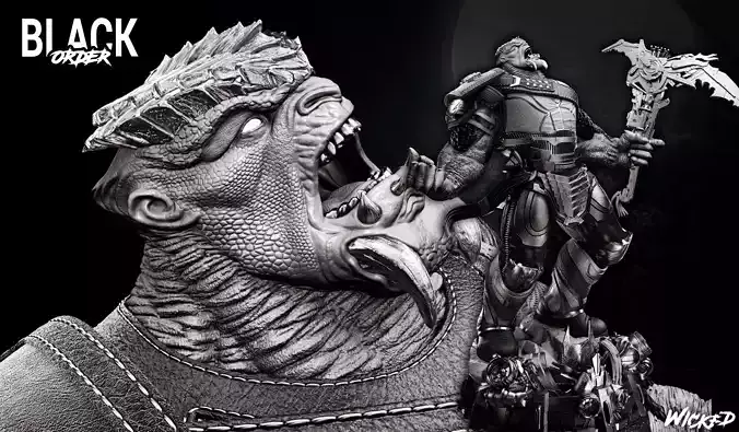 Wicked Marvel Cull Obsidian Sculpture ready for 3d printing