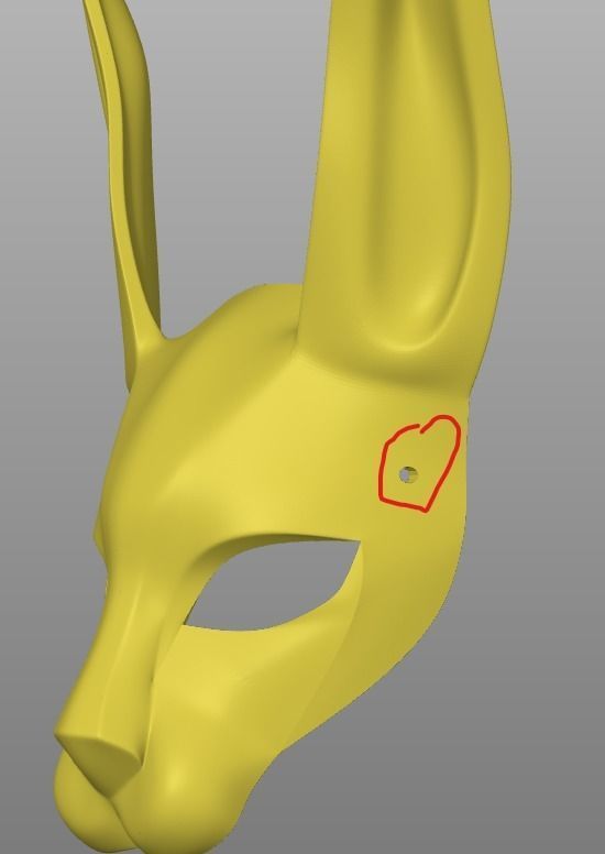 Rabbit mask V2 3D print model_5
