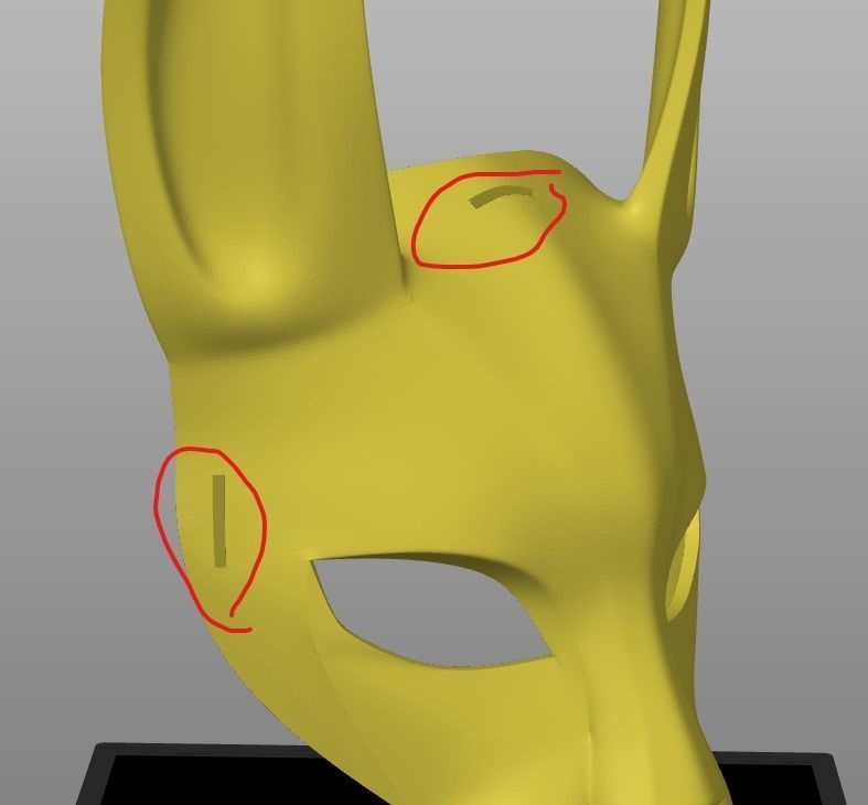 Rabbit mask V2 3D print model_7