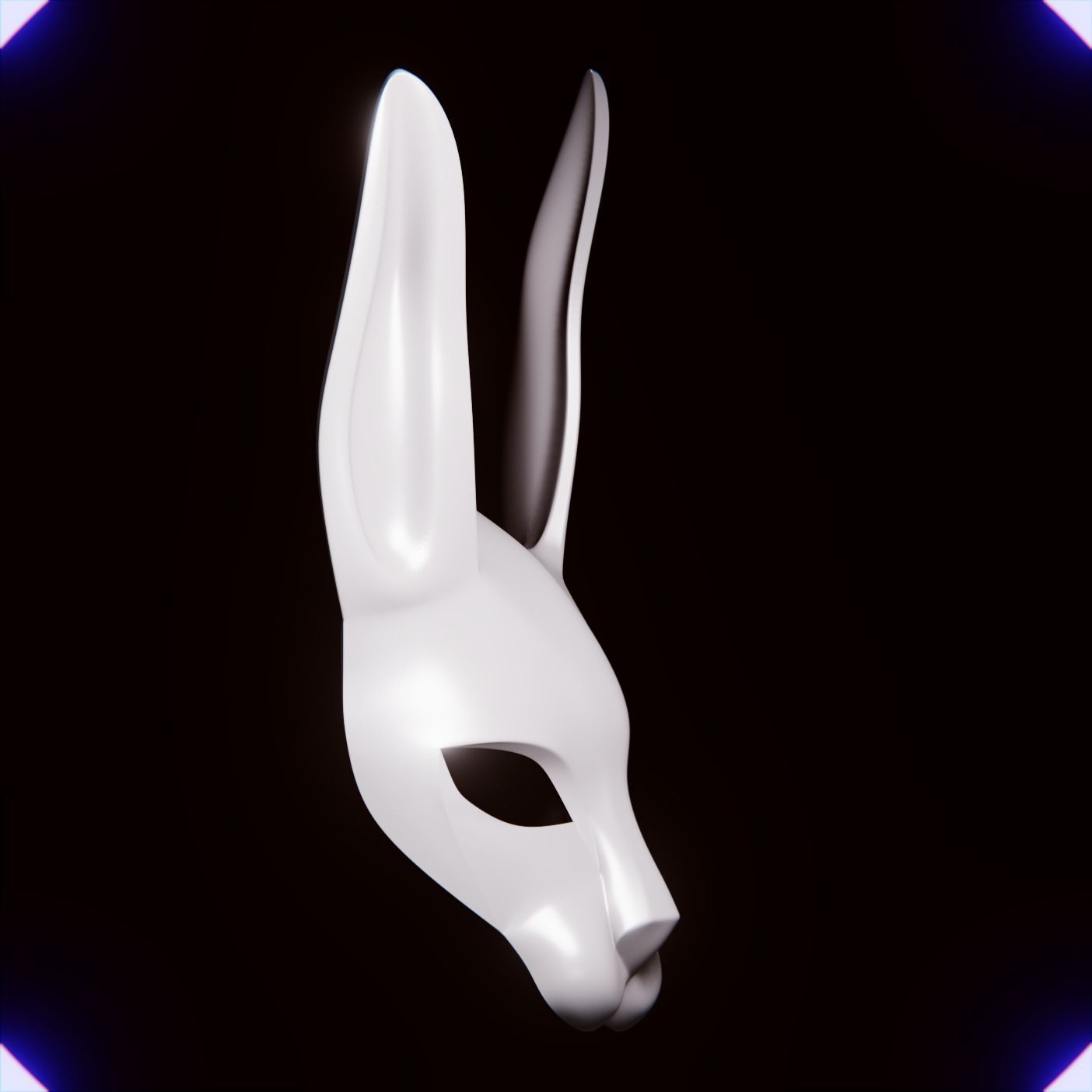 Rabbit mask V2 3D print model_2