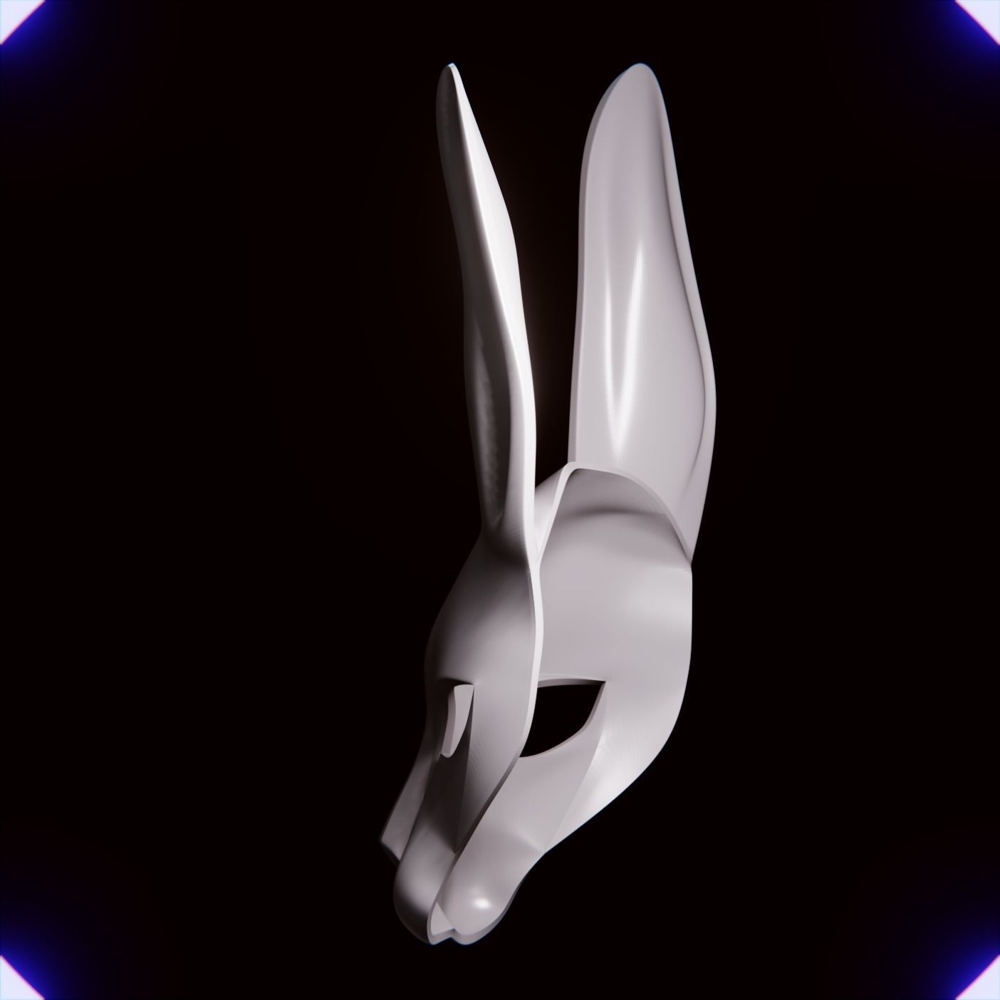 Rabbit mask V2 3D print model_3