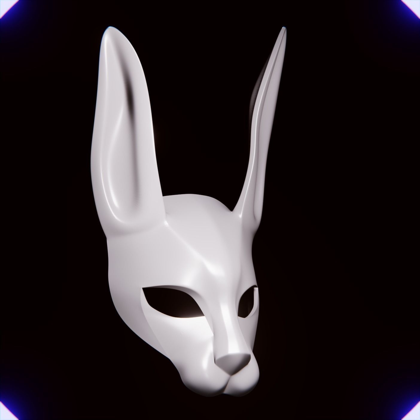 Rabbit mask V2 3D print model_1