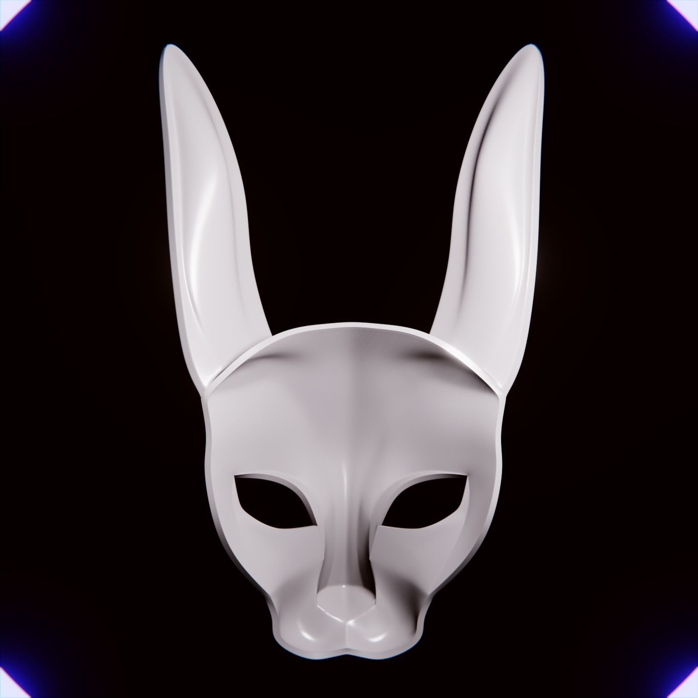 Rabbit mask V2 3D print model_4