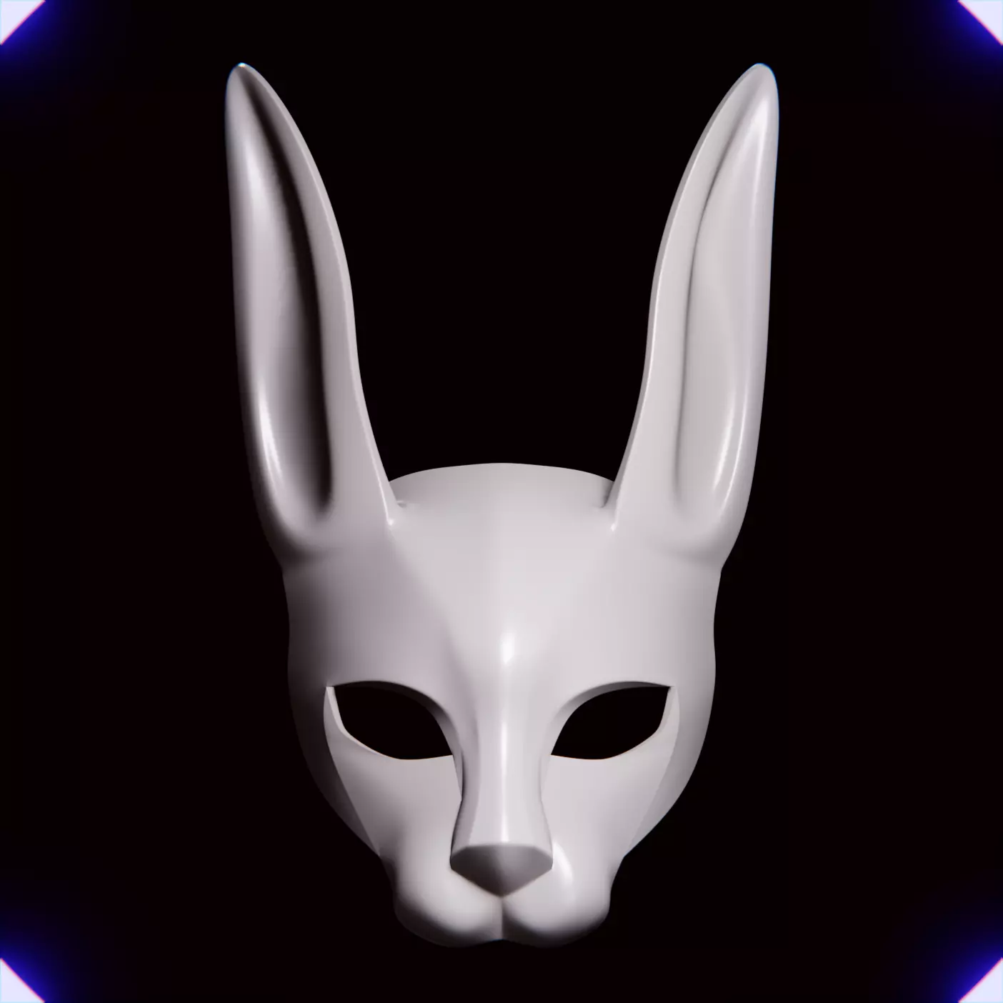 Rabbit mask V2 3D print model_0