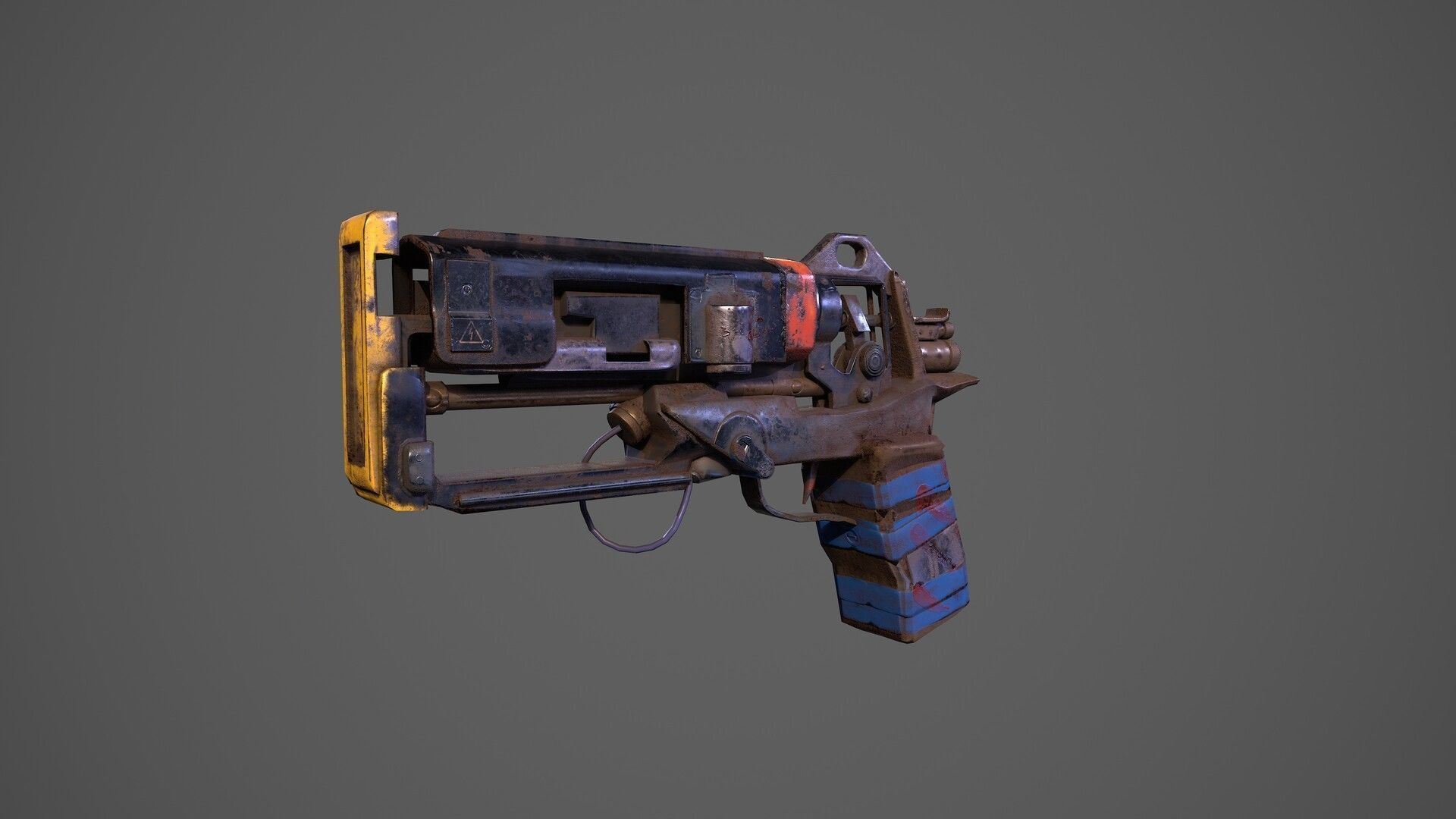 Lowpoly Stylized Gun Low-poly 3D model_5