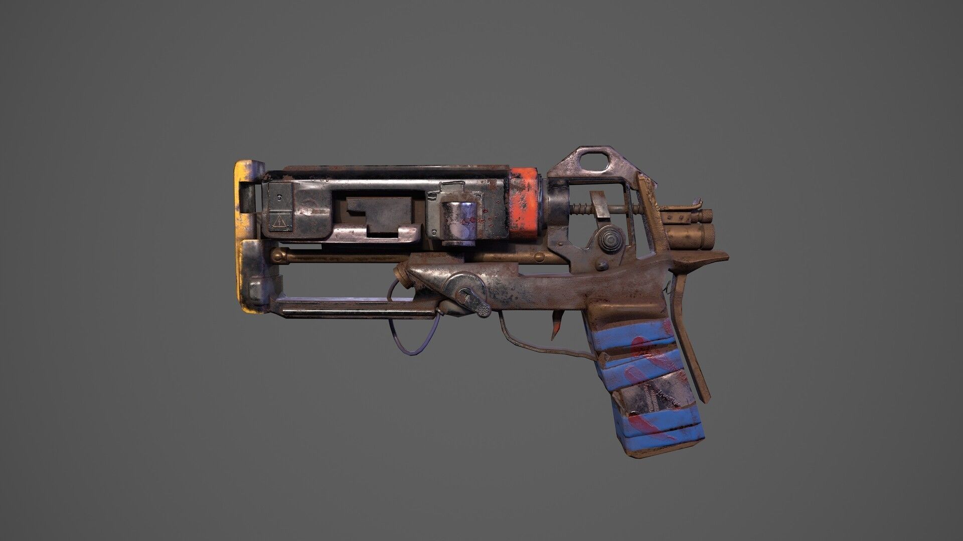 Lowpoly Stylized Gun Low-poly 3D model_9