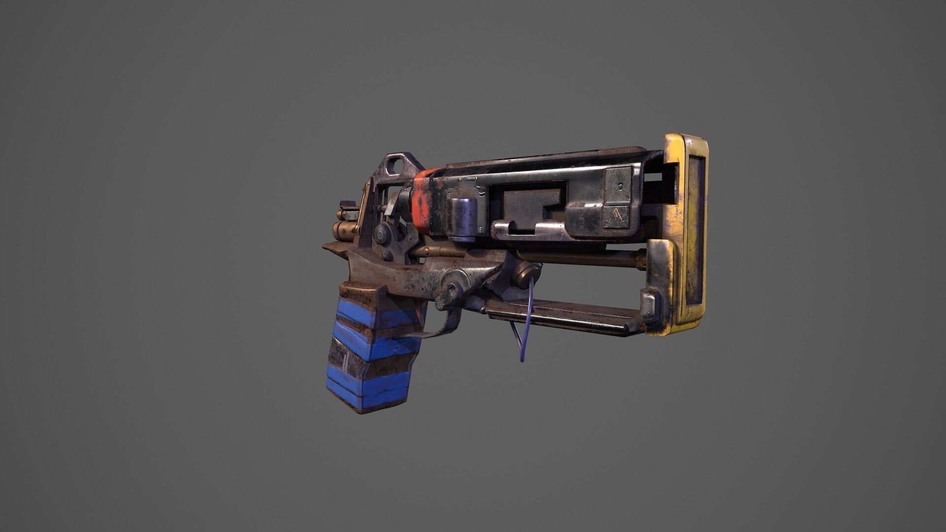 Lowpoly Stylized Gun Low-poly 3D model_6