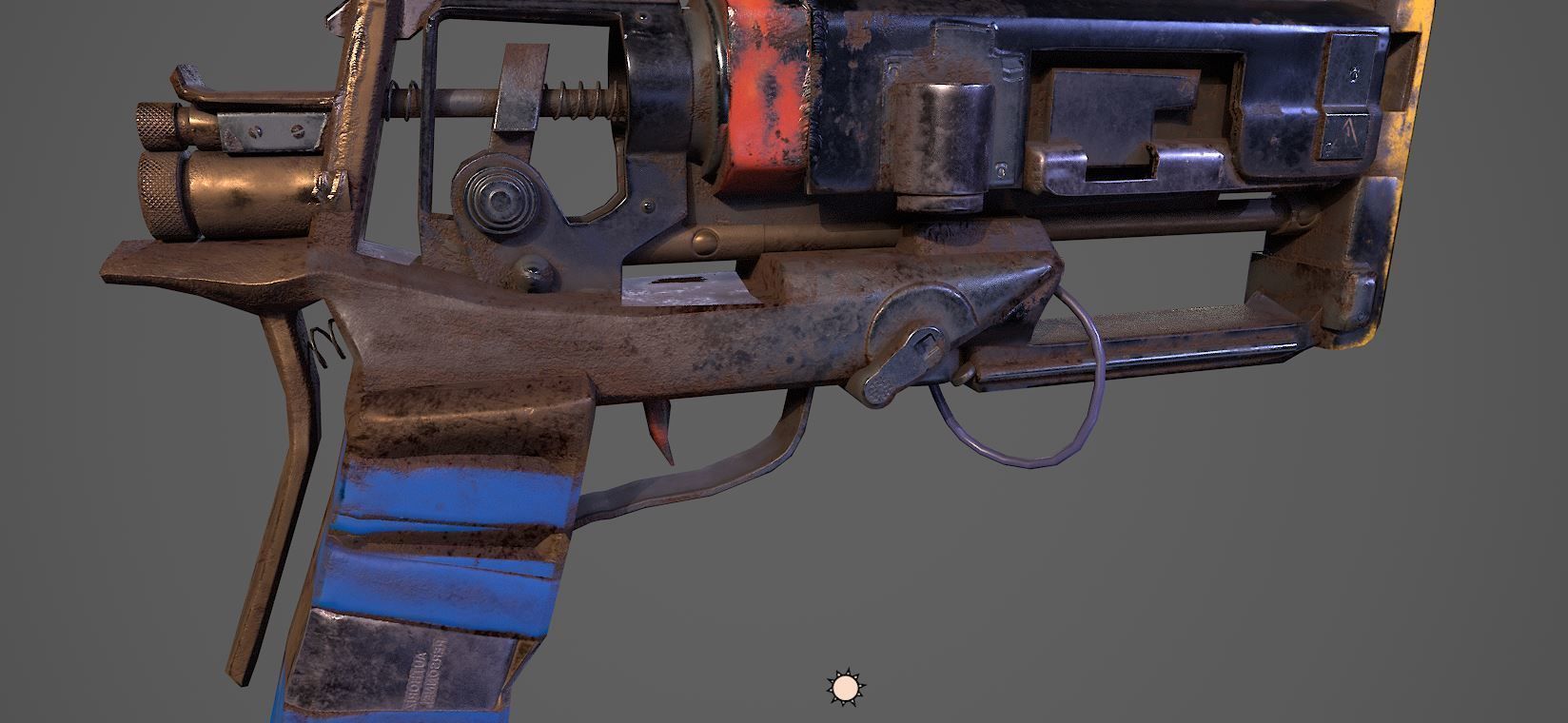 Lowpoly Stylized Gun Low-poly 3D model_2