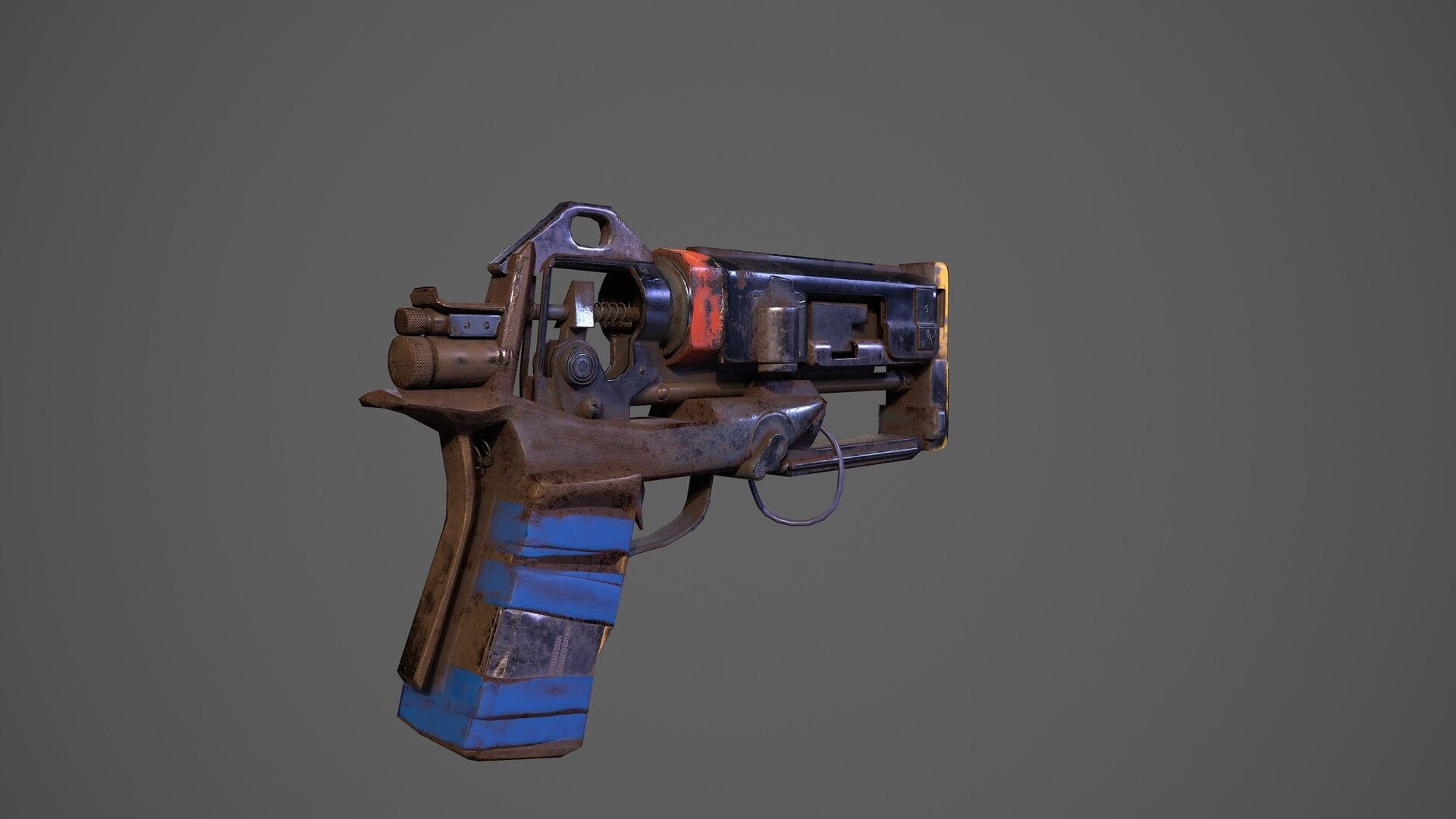 Lowpoly Stylized Gun Low-poly 3D model_7