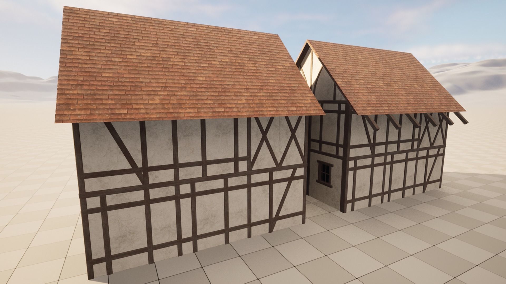 Modular Medieval Building Assets - 4k and Low Res Textures 3D model_3
