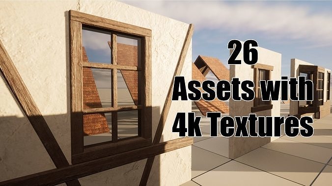 Modular Medieval Building Assets - 4k and Low Res Textures 3D model