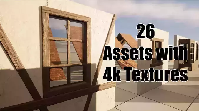 Modular Medieval Building Assets - 4k and Low Res Textures 3D model Modular Medieval Building Assets - 4k and Low Res Textures 3D model