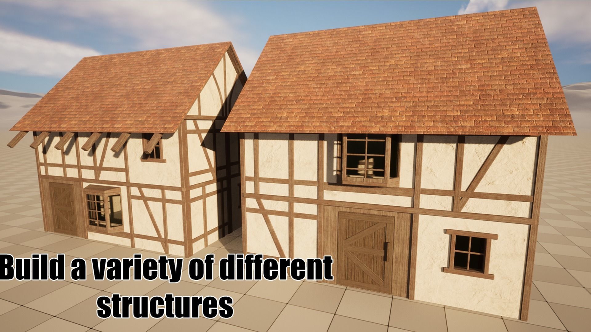 Modular Medieval Building Assets - 4k and Low Res Textures 3D model_1
