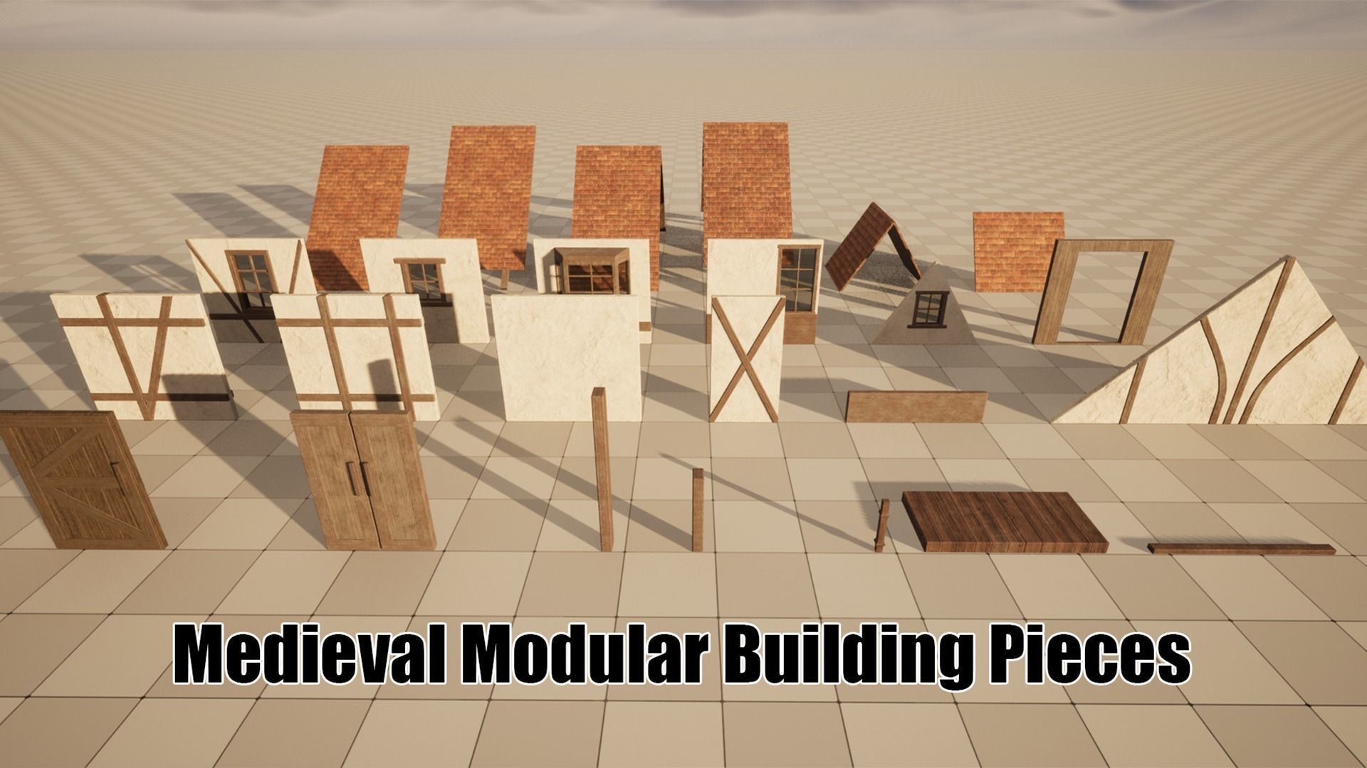 Modular Medieval Building Assets - 4k and Low Res Textures 3D model_2