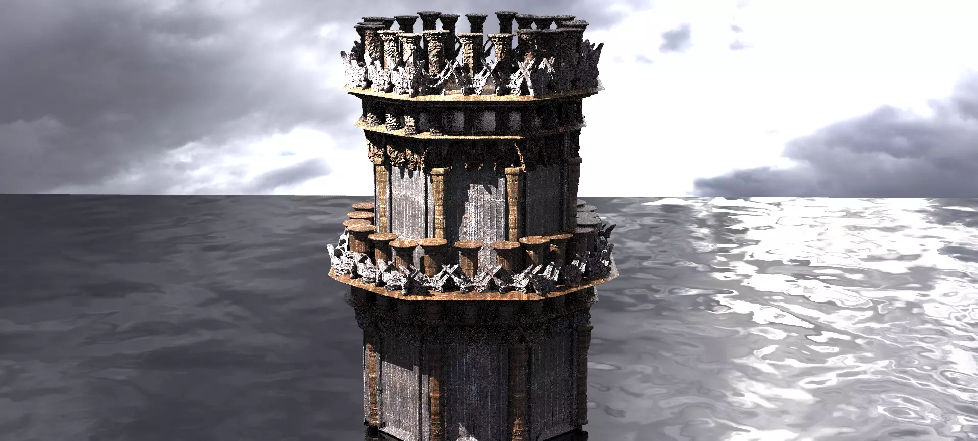 Dark Celtic Gods Tower 2 Tower structures 3D model