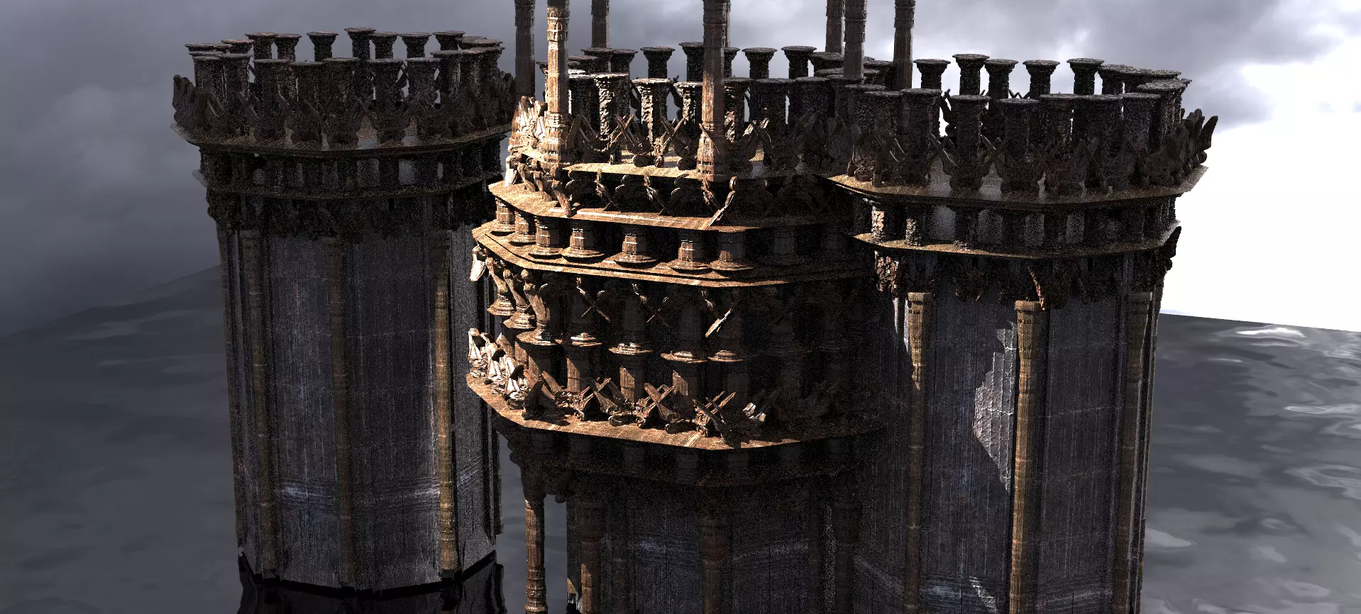 Dark Celtic Gods Tower Stones 3D model