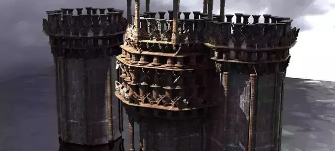 Dark Celtic Gods Tower Stones  3D model