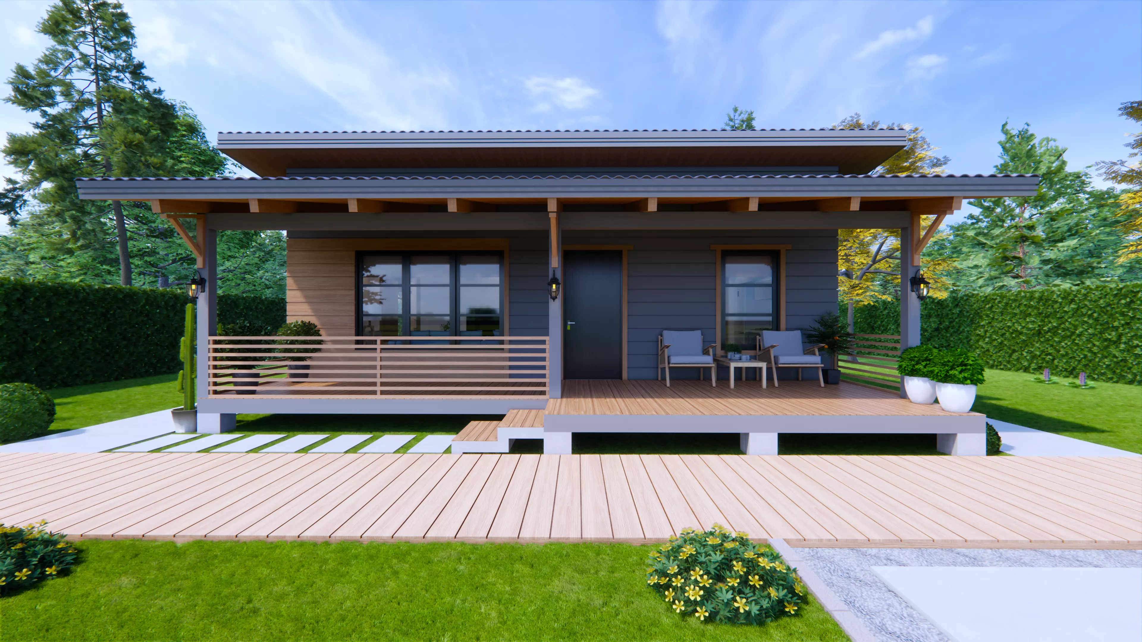 Wooden House 3D model_0