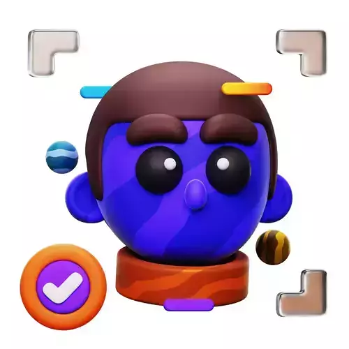 Face Recognition 3D Icon Low-poly 3D model