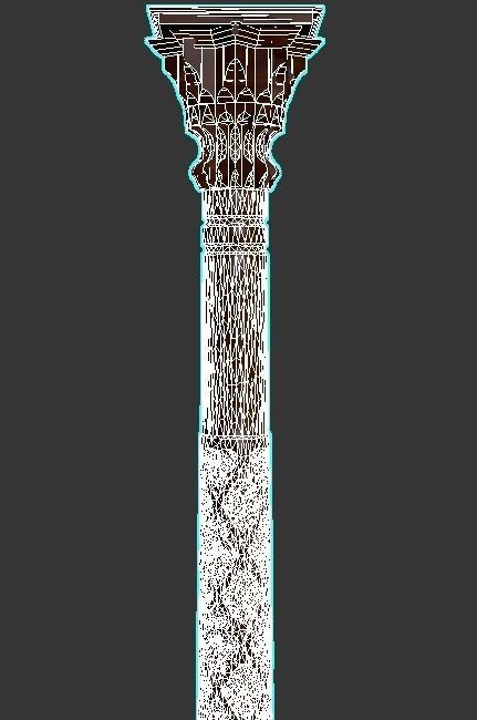 Traditional  Central Asia Column 3D model_2