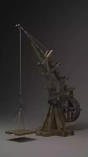 Old Wood Crane 3D model