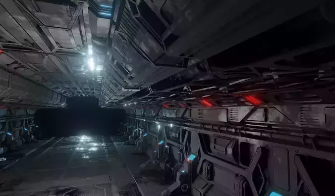 Sci-fi laboratory work room 3D model