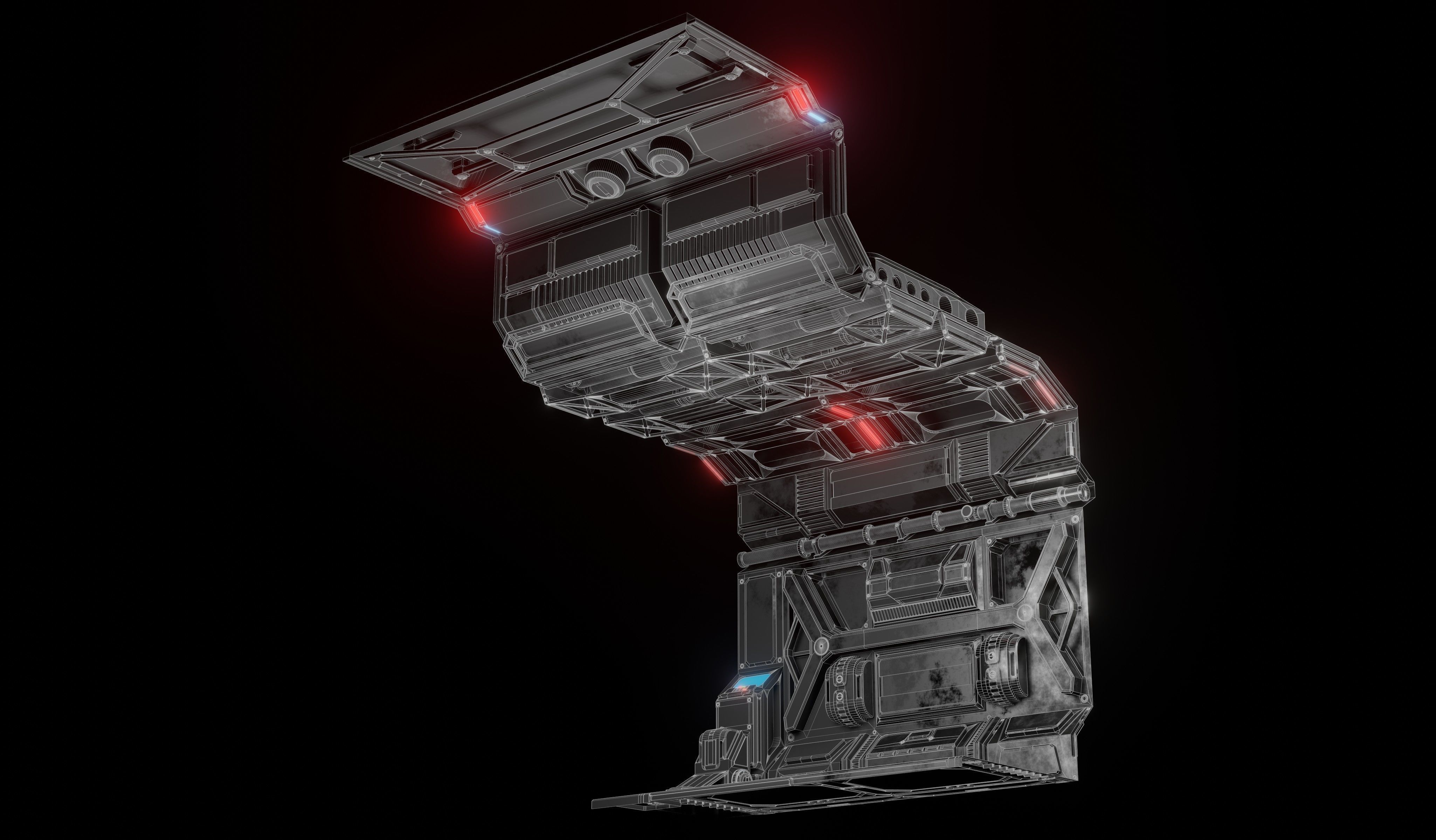 Sci-fi laboratory work room 3D model_12