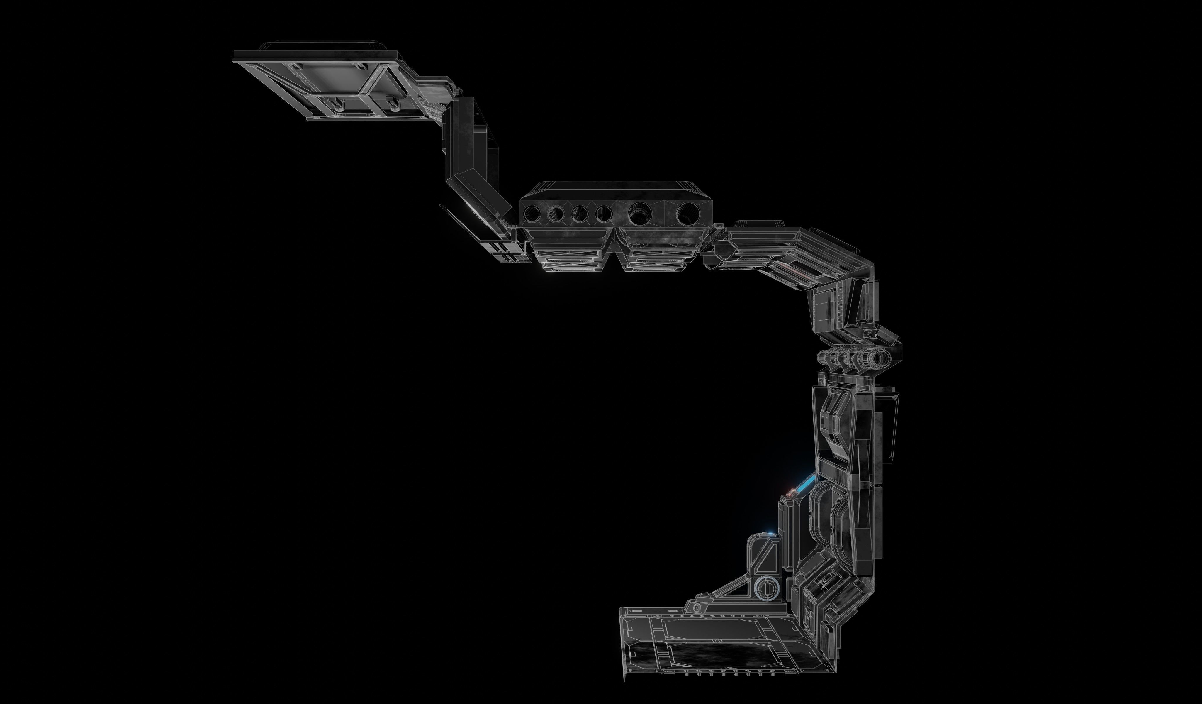 Sci-fi laboratory work room 3D model_11