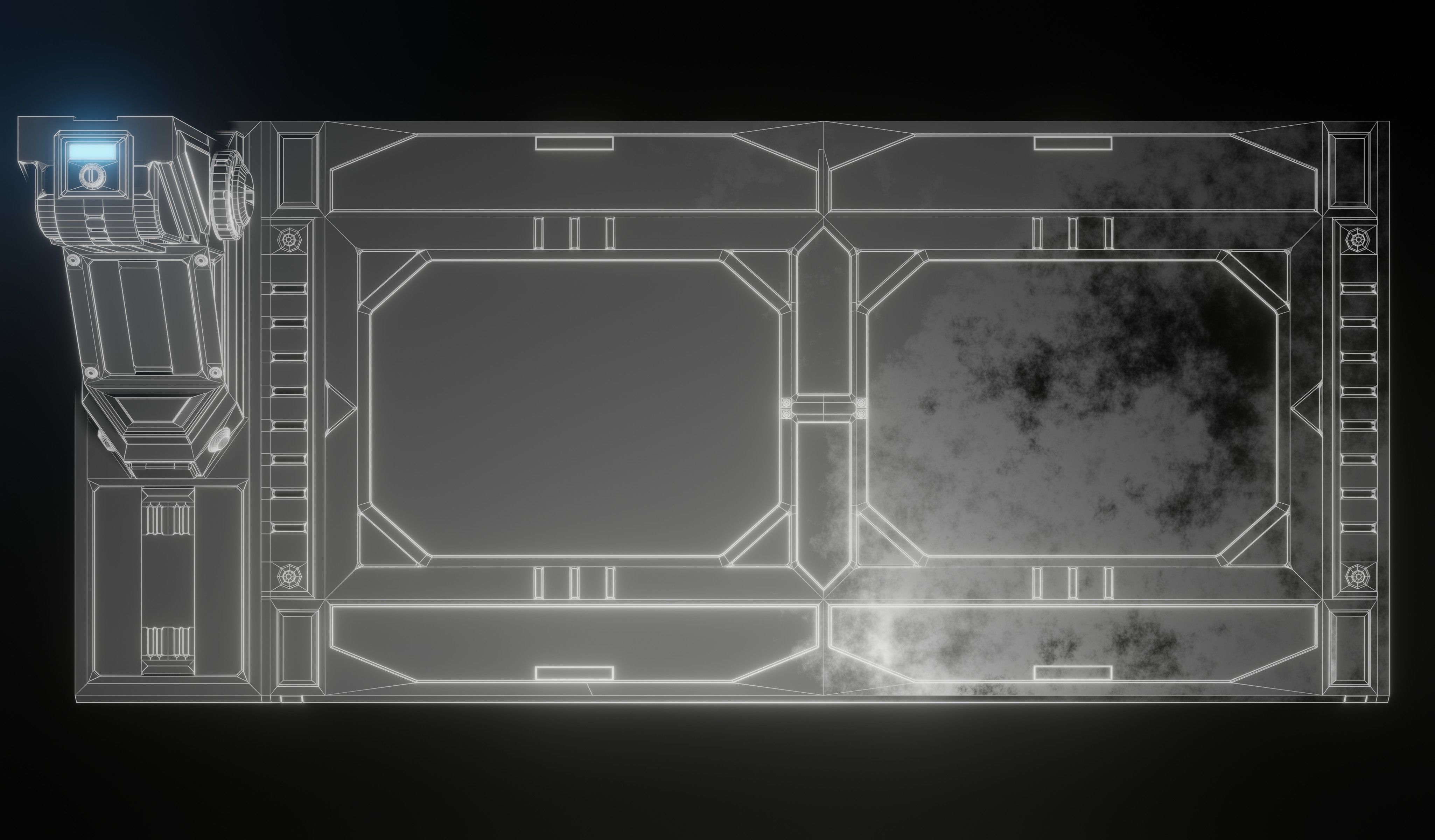 Sci-fi laboratory work room 3D model_1