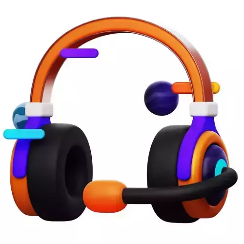 VR Gaming Headphone 3D Icon Low-poly 3D model
