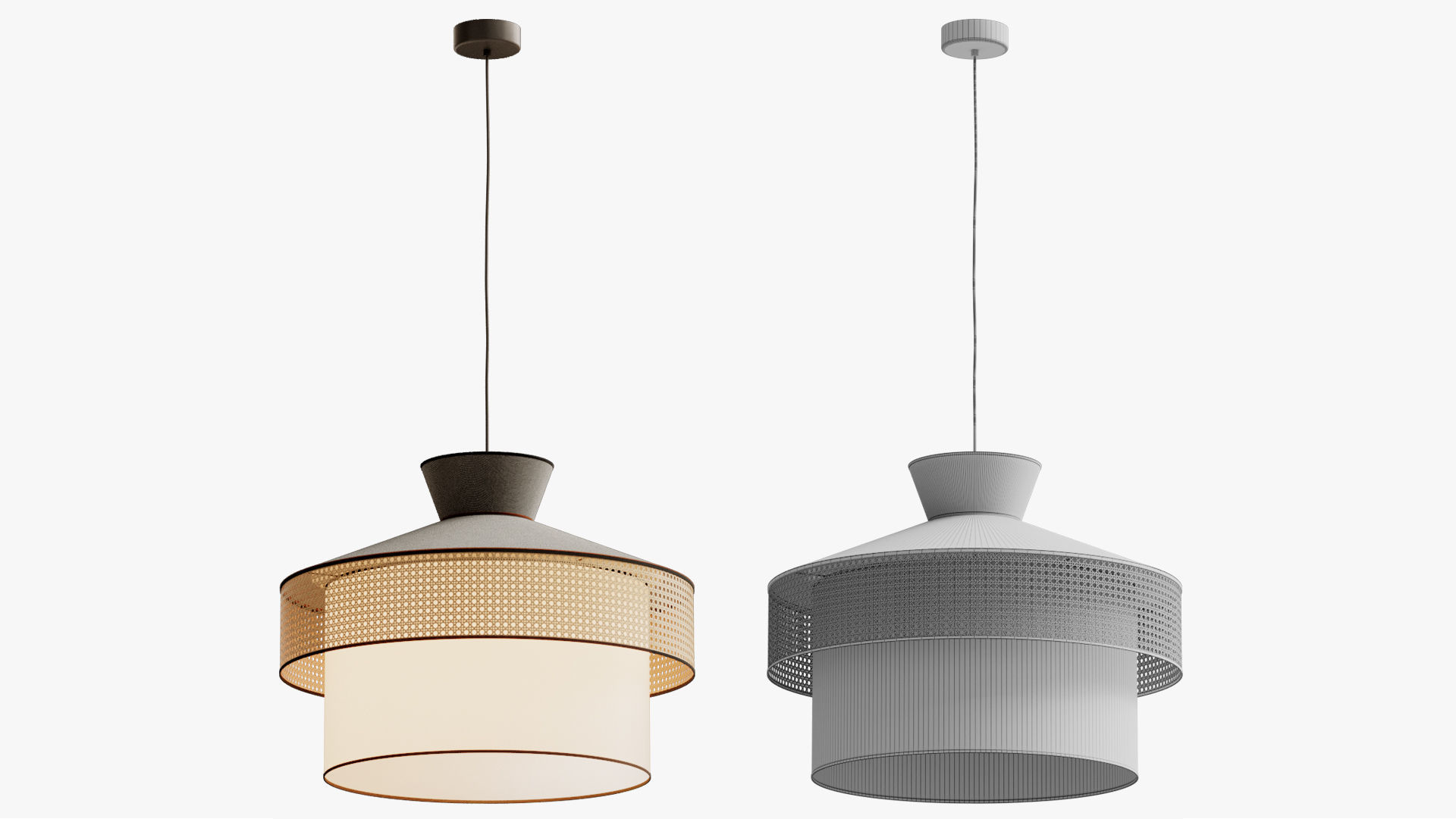 Pendant light wagasa 3D model_7