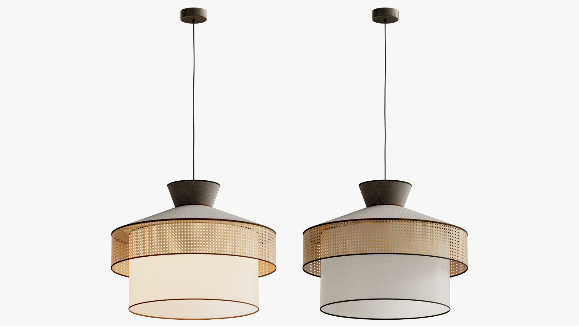 Pendant light wagasa 3D model_4