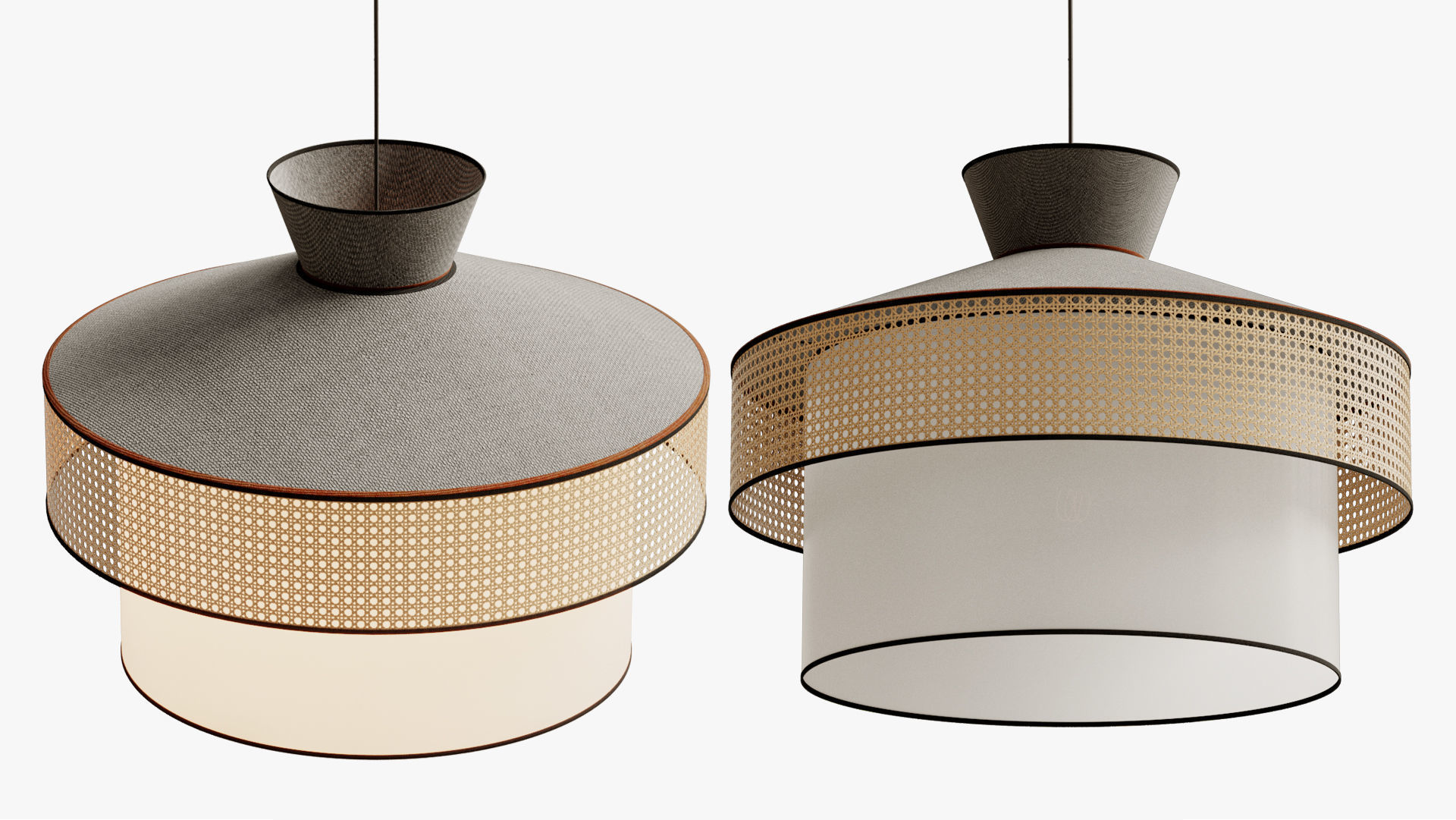 Pendant light wagasa 3D model_2