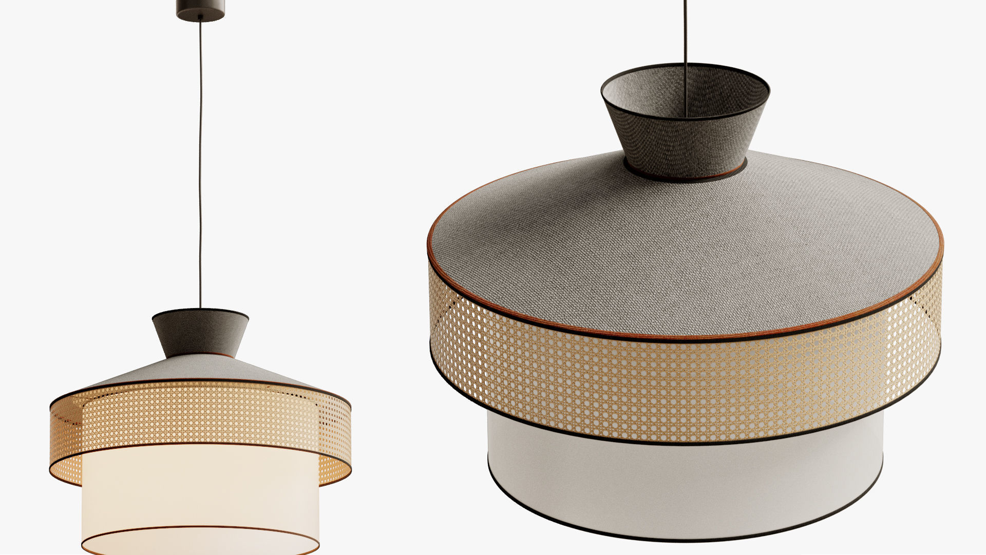 Pendant light wagasa 3D model_3