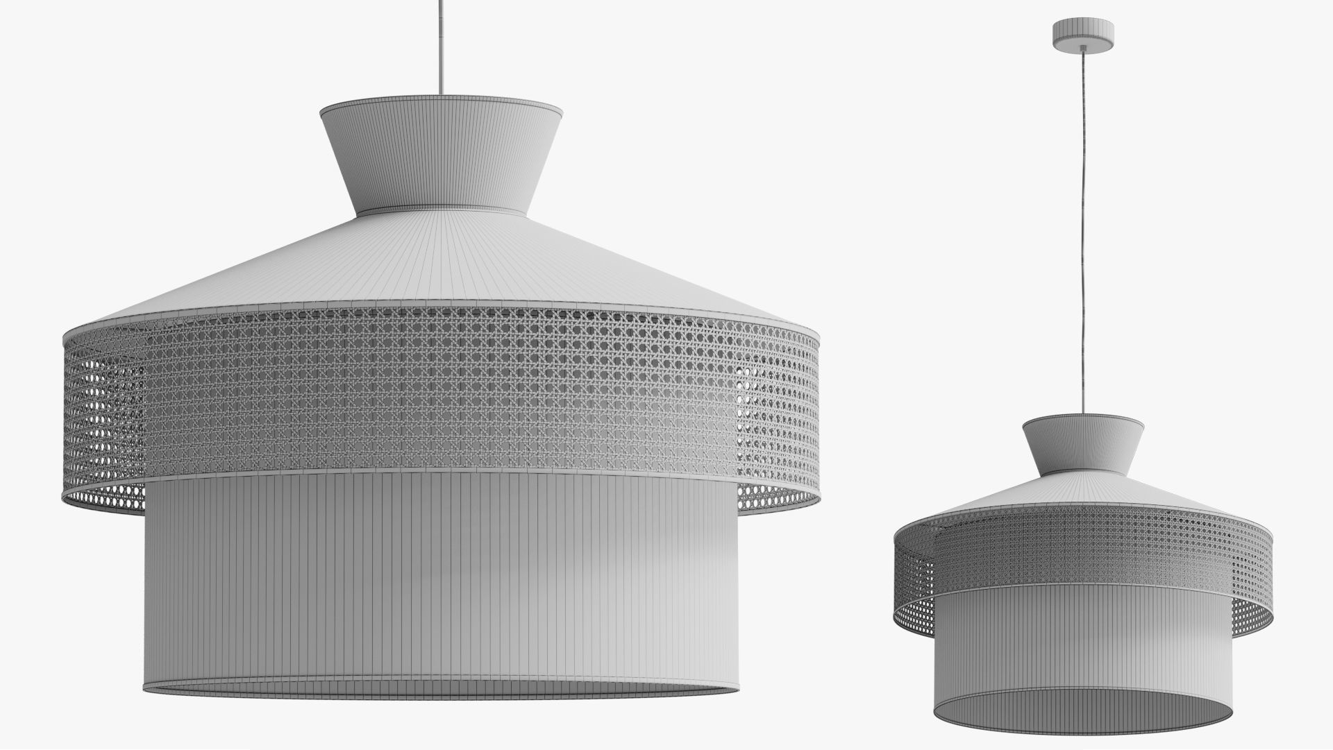 Pendant light wagasa 3D model_8