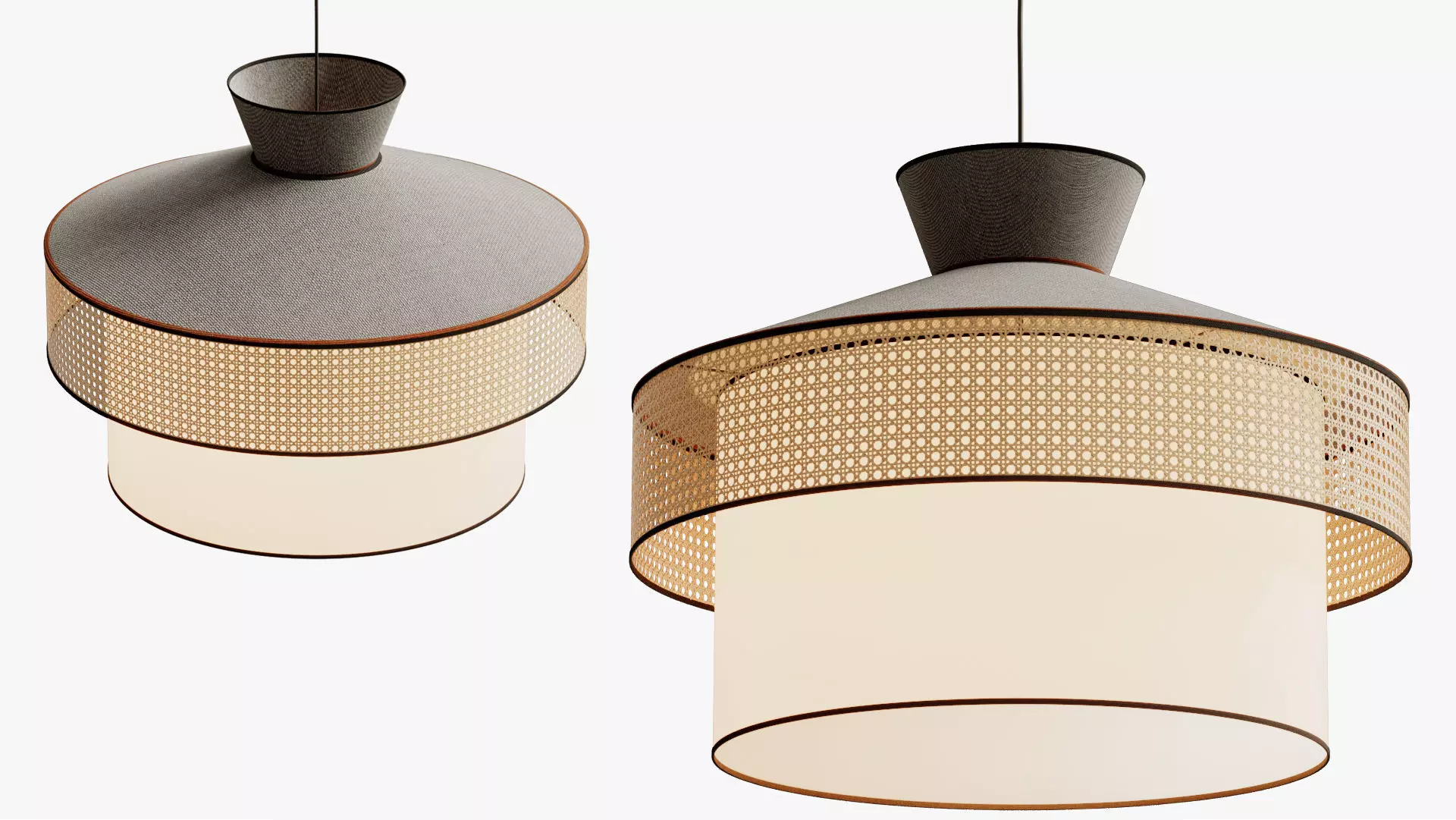 Pendant light wagasa 3D model_0