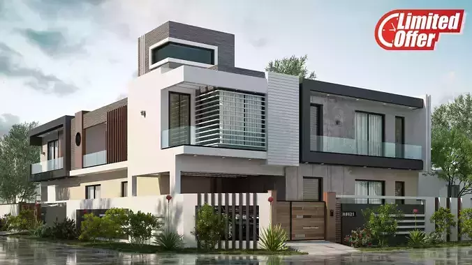 3D House Exterior Model Download By Al Ghazi Design Studio 3D model