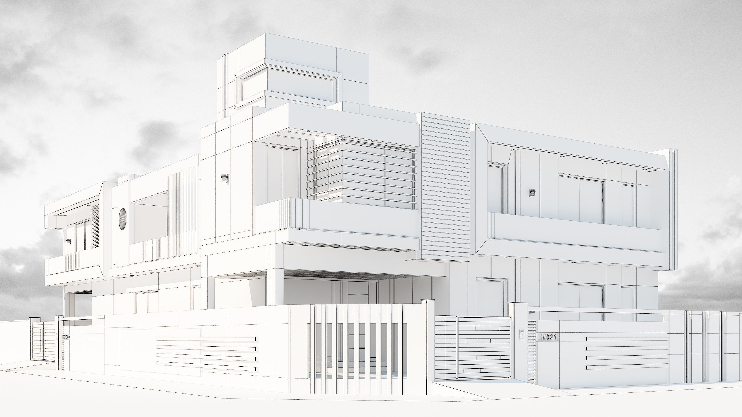 3D House Exterior Model Download By Al Ghazi Design Studio 3D model_1