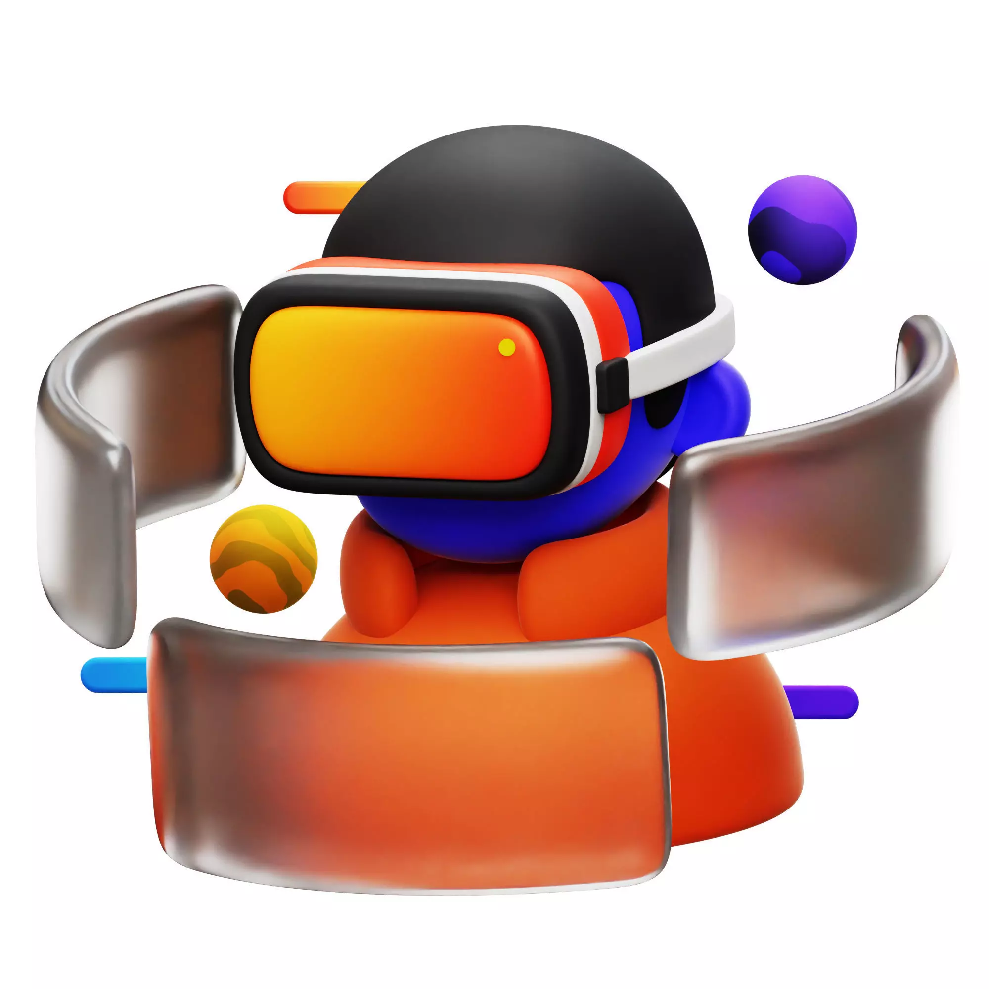 Virtual Reality Technology 3D Icon Low-poly 3D model_0