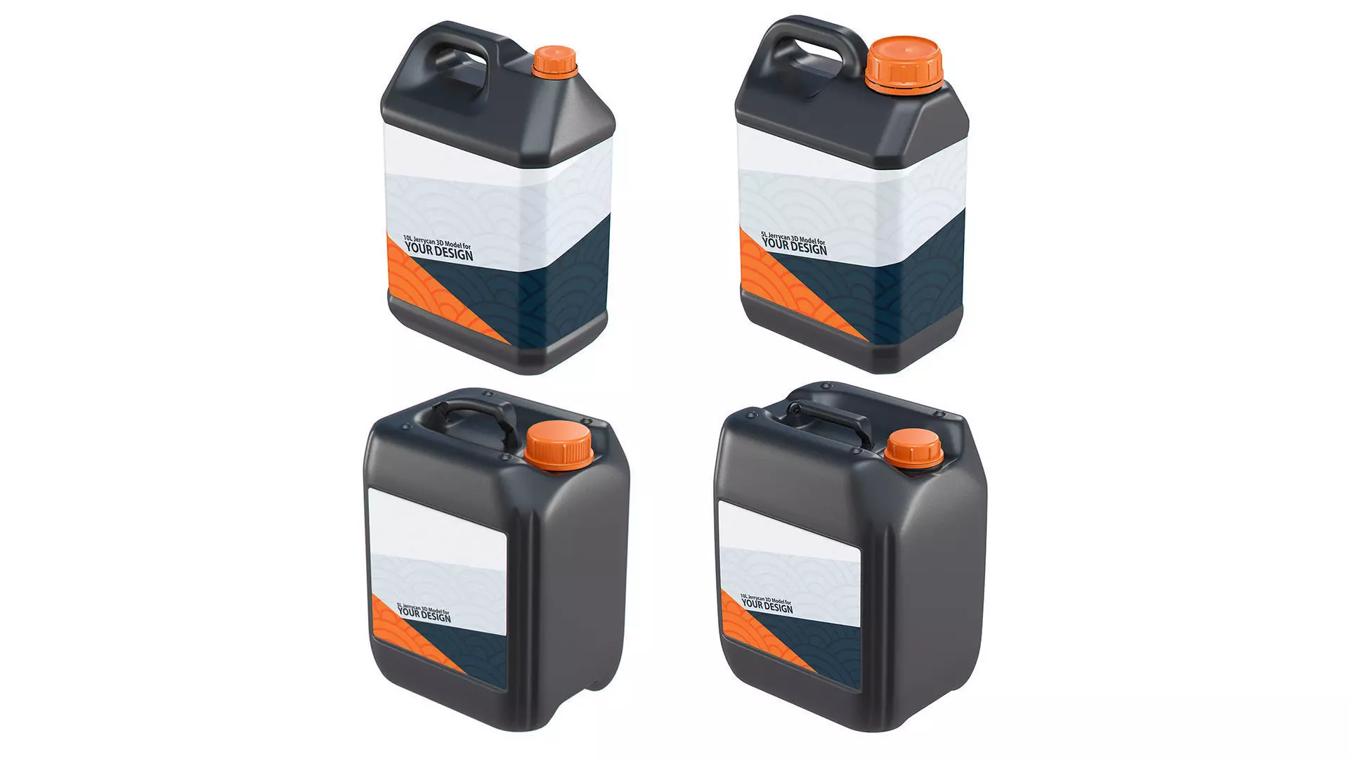 Plastic Jerrycans Set 3D Model Collection_0