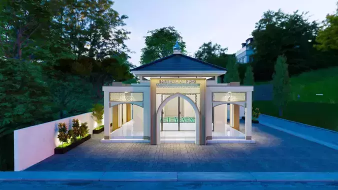 Mosque or Mushola or PrayerRoom or SmallMosque 3D Architecture